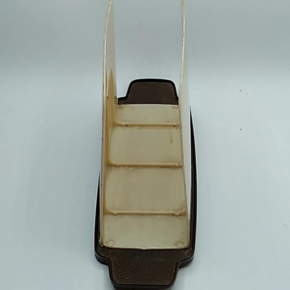 Vintage farmhouse orange brown napkin holder melamine plastic